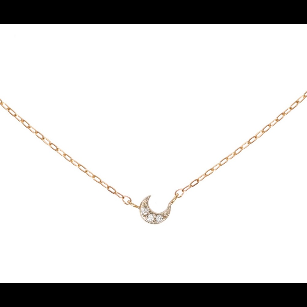 Catbird NY tiny crescent moon necklace 🌙